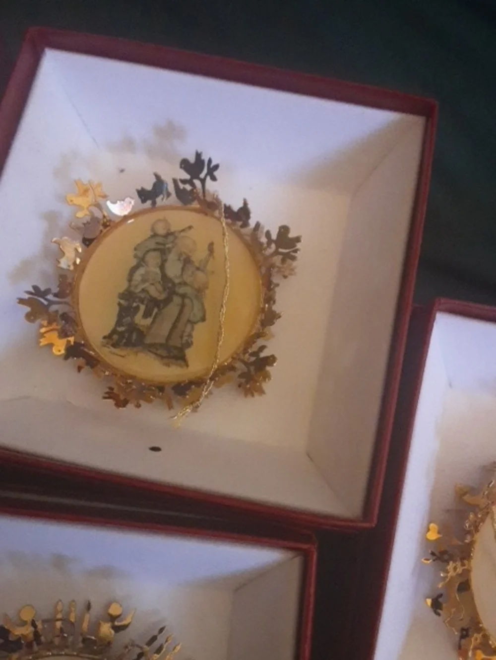 The Hummel Gold Christmas Ornament Collection Lot Of 5